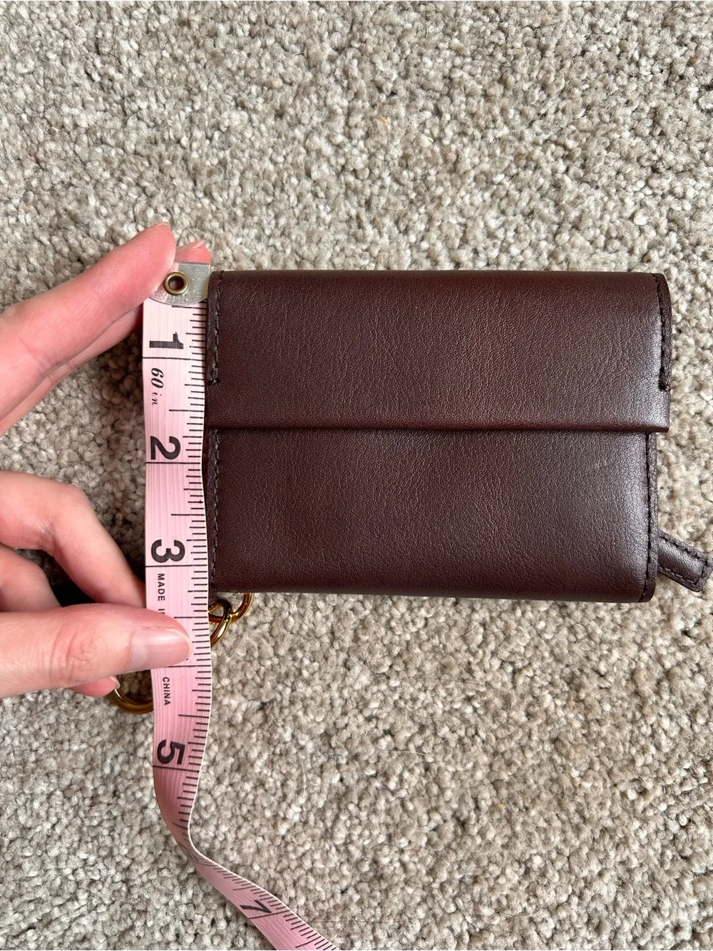 Madewell Leather Wristlet with Gold Hardware-Never Used